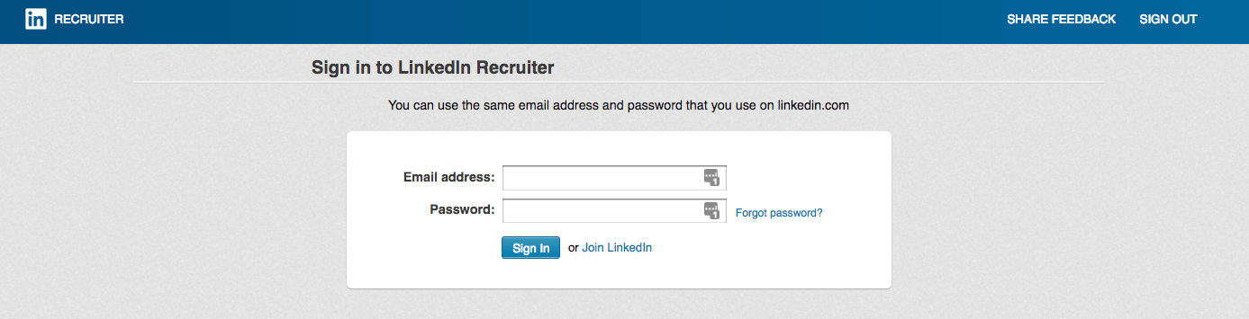 登录LinkedIn招聘人员