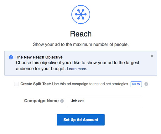 Facebook招聘广告| Reach